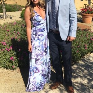 Fame and Partners Blue Floral Maxi Dress